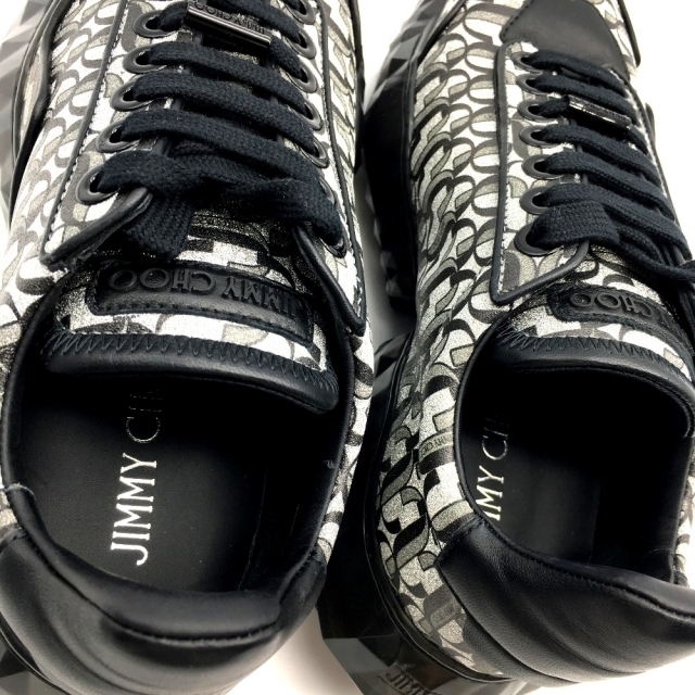 JIMMY CHOO(ジミーチュウ)のジミーチュウ JIMMY CHOO 20SS 193 ダイヤモンド シューズ スニーカー レザー シルバー シルバー×ブラック 未使用 レディースの靴/シューズ(スニーカー)の商品写真