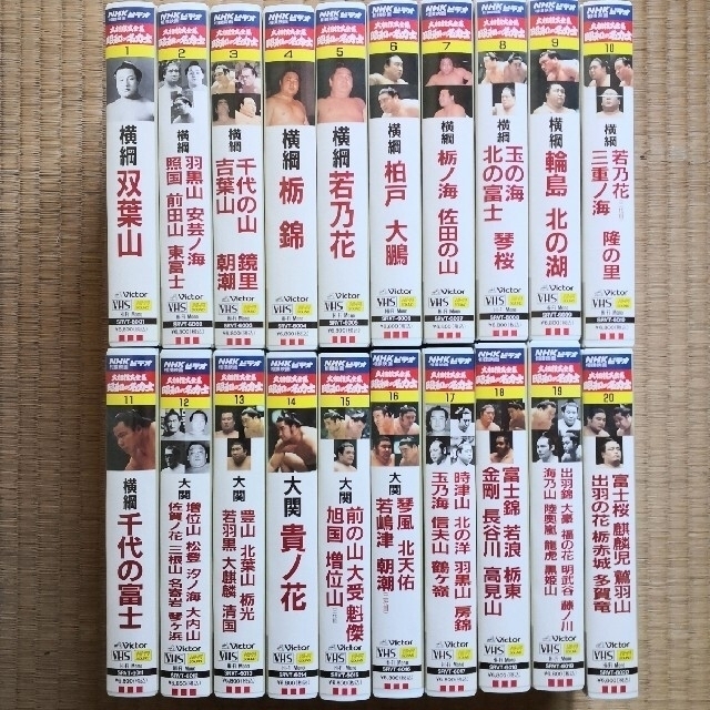 [VHS] 大相撲大全集 昭和の名力士 番付表付き 元値から11万円以上値引き