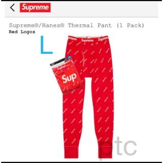 シュプリーム(Supreme)のSupreme/Hanes Thermal Pant  Red Logos L(レギンス/スパッツ)