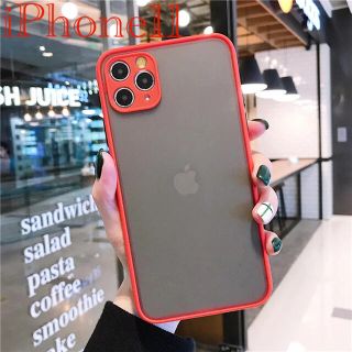 🍓スマホケース iPhone11ケース 　韓国風　レッド(iPhoneケース)