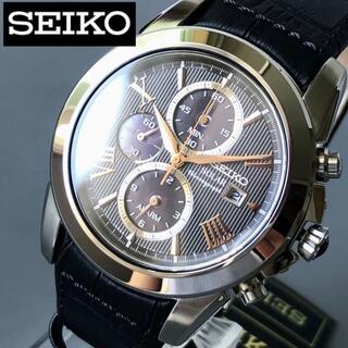 セイコー(SEIKO)の【新品】セイコー SEIKO ソーラー サファイアクリスタル メンズ腕時計 革(レザーベルト)