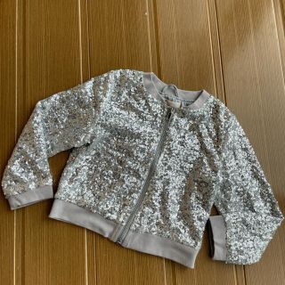 エイチアンドエム(H&M)のH&M 【中古】キラキラスパルコール　ジャケット　シルバー(ジャケット/上着)