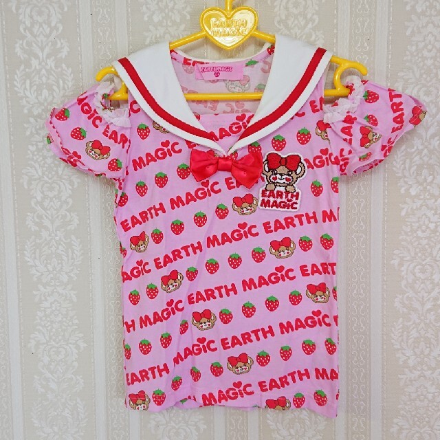 EARTHMAGIC(アースマジック)のアースマジック♥いちご♥セーラーカットソー♥120cm キッズ/ベビー/マタニティのキッズ服女の子用(90cm~)(Tシャツ/カットソー)の商品写真