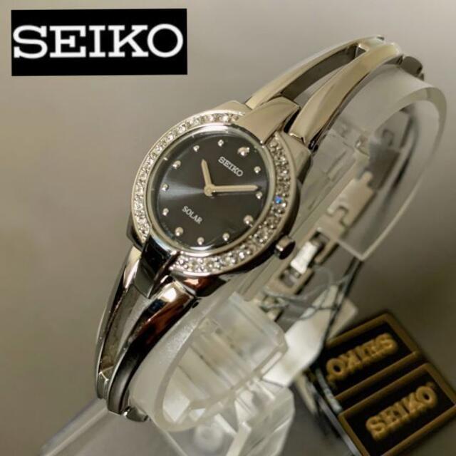 ブラックケースバンドカラー【新品】セイコー クラシック ソーラー SEIKO レディース腕時計 シルバー