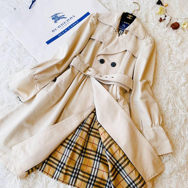 BURBERRY BLUE LABEL Aライン トレンチコート ノバチェック