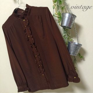 アメリヴィンテージ(Ameri VINTAGE)の=vintage= チョコレート色！ クラシックBL  M✨(シャツ/ブラウス(長袖/七分))