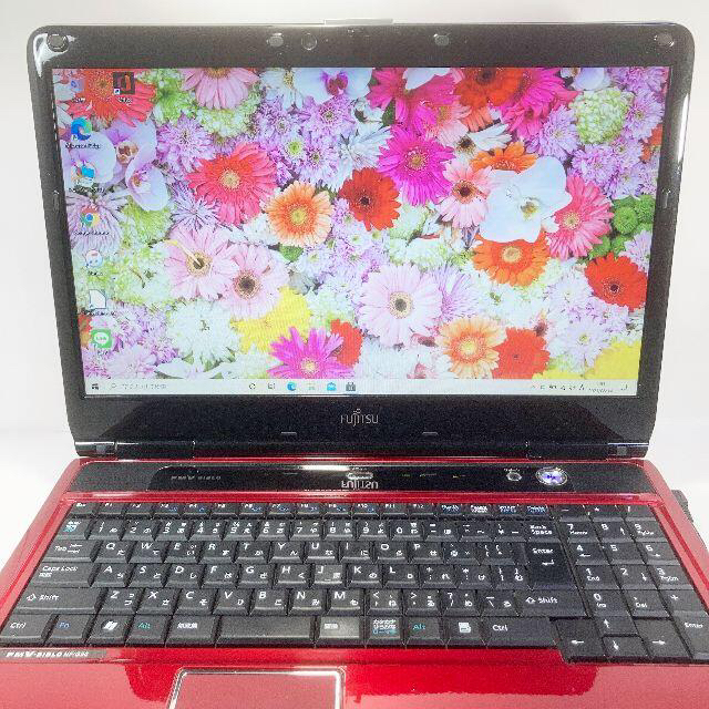 富士通 - 爆速SSD256GB☆人気のレッド☆WEBカメラ搭載の通販 by なべ's