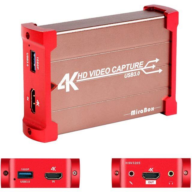Mirabox キャプチャーボード 4K USB3.0ゲームキャプチャー