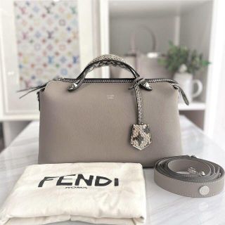 フェンディ(FENDI)の美品☆　フェンディ　バイザウェイ　ミディアム　レザー×パイソン(ハンドバッグ)