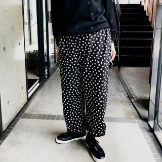 美品 コムデギャルソン COMME des GARCONS コムコム パンツ ワイドパンツ ドット柄 ボトムス レディース S ブラック