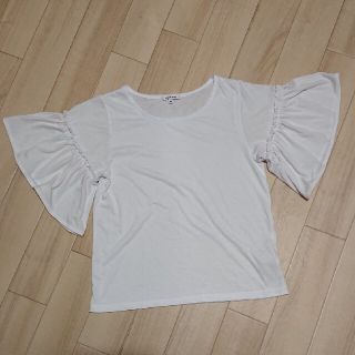 グローバルワーク(GLOBAL WORK)のUSED／ギャザーフリル袖Tシャツカットソー グローバルワーク(Tシャツ(半袖/袖なし))