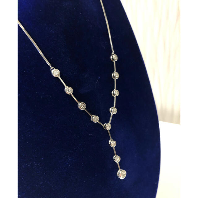 通常在庫品 ☆GW特別価格☆pt850 Yライン ダイヤモンドネックレス