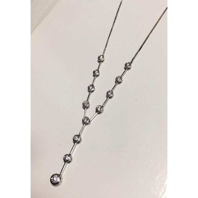 ☆GW特別価格☆pt850 Yライン ダイヤモンドネックレス スネーク