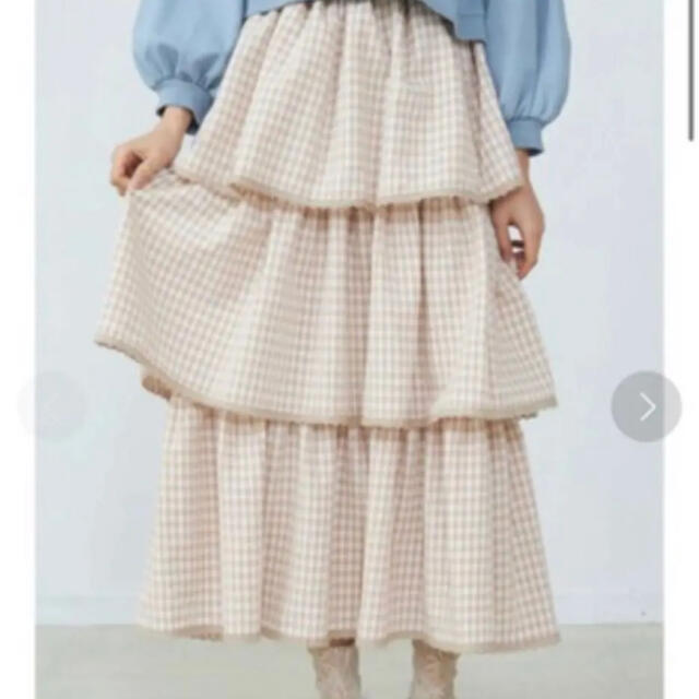 merry jenny(メリージェニー)のはるいろチェックティアードロングスカート レディースのスカート(ロングスカート)の商品写真