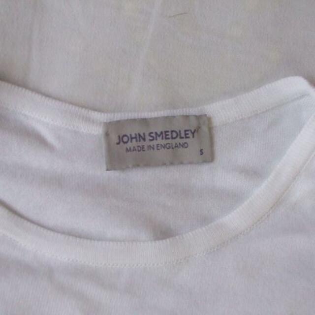 JOHN SMEDLEY(ジョンスメドレー)のジョンスメドレー JOHN SMEDLEY クルーネック半袖ニットS 白 メンズのトップス(Tシャツ/カットソー(半袖/袖なし))の商品写真