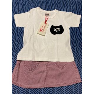 リー(Lee)のbaiya LEE キッズ　100 Tシャツ　半袖　猫　白　リー　ベビー　新品(Tシャツ/カットソー)