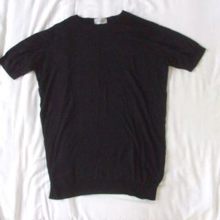 ジョンスメドレー(JOHN SMEDLEY)のジョンスメドレー JOHN SMEDLEY クルーネック半袖ニットS 黒(Tシャツ/カットソー(半袖/袖なし))