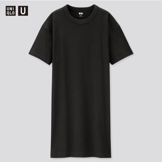 ユニクロ(UNIQLO)のユニクロ　クルーネックTワンピース  半袖(Tシャツ(半袖/袖なし))