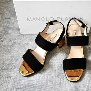 マノロブラニク(MANOLO BLAHNIK)の売り切り価格！！☆新品未使用☆マノロブラニク　スエードサンダル 37(サンダル)