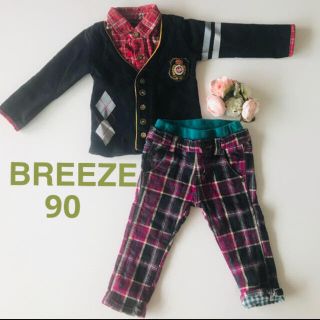 ブリーズ(BREEZE)の♡美品♡BREEZEチェックパンツ＆重ね着風トップス(パンツ/スパッツ)