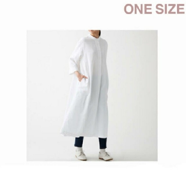 【新品】 無印良品 ダブルガーゼ ワンピース／ＯＮＥＳＩＺＥ／白 | フリマアプリ ラクマ