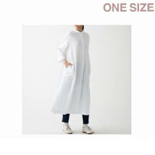 ムジルシリョウヒン(MUJI (無印良品))の【新品】  無印良品  ダブルガーゼ ワンピース／ＯＮＥＳＩＺＥ／白(ひざ丈ワンピース)