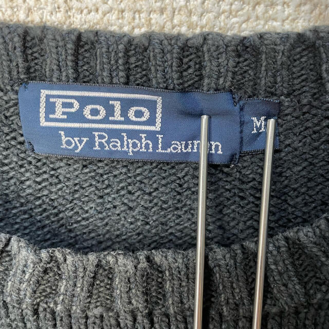 POLO RALPH LAUREN(ポロラルフローレン)のPolo Ralph Lauren 90s　ロゴ刺繍　ニット　レディースMサイズ レディースのトップス(ニット/セーター)の商品写真