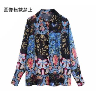 ザラ(ZARA)の🎐8月新作🍧5461◆vintage ヴィンテージ 花柄 シャツ ブラウス(シャツ/ブラウス(長袖/七分))