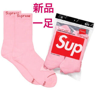 シュプリーム(Supreme)のsupreme hanes crew socks pink 1足のみシュプリーム(ソックス)