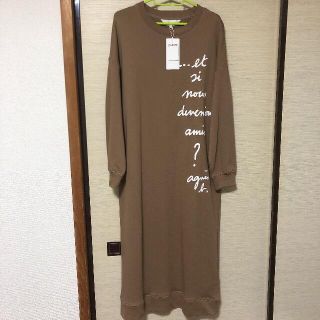 アニエスベー WQ08 ROBE メッセージワンピース 黒 38