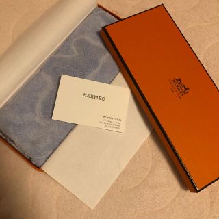 エルメス(Hermes)のHERMES エルメス　タオルハンカチ　ベビーブルー　馬柄(ハンカチ)