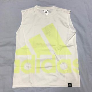 アディダス(adidas)のadidas climalite タンクトップ　白　黄色ロゴ　160サイズ　(Tシャツ/カットソー(半袖/袖なし))