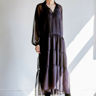 スピックアンドスパン(Spick & Span)のHARDY NOIRドット楊柳ロングワンピース(ロングワンピース/マキシワンピース)