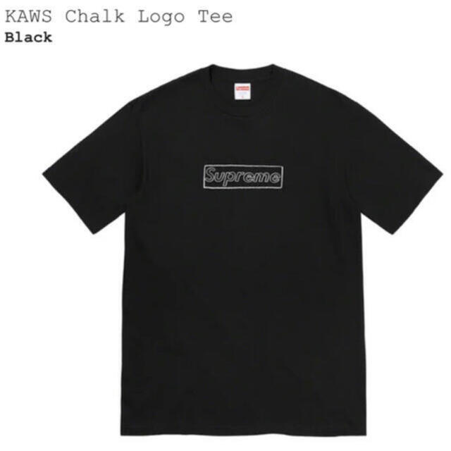 Supreme KAWS Chalk Logo Black 黒　L サイズ