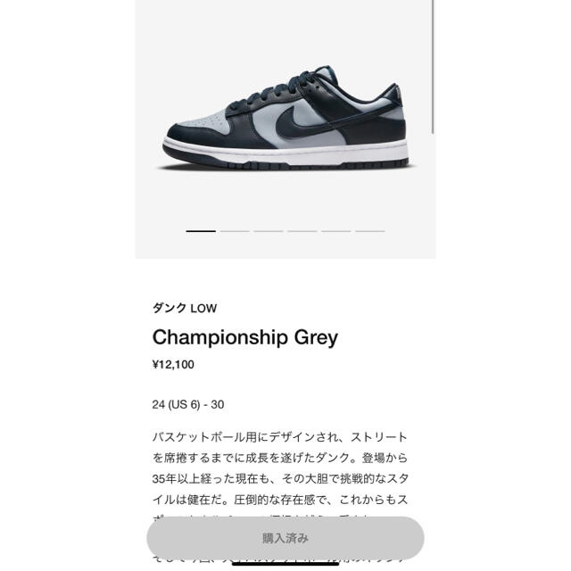 NIKE DUNK LOW Champhionship Grey