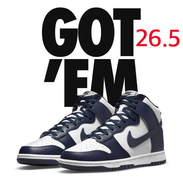 NIKE(ナイキ)のNIKE DUNK HIGH Championship navy 26.5 メンズの靴/シューズ(スニーカー)の商品写真