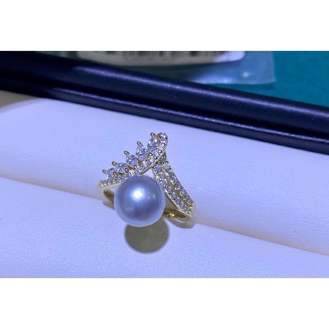 【任意一点】あこや真珠　一粒リング8-9mm　s925 レディースのアクセサリー(リング(指輪))の商品写真