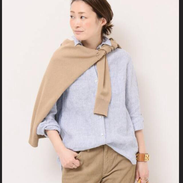 DEUXIEME CLASSE(ドゥーズィエムクラス)の美品✨ドゥーズィエムクラス LINEN ワイヤーウォッシュシャツ 麻 リネン レディースのトップス(シャツ/ブラウス(長袖/七分))の商品写真