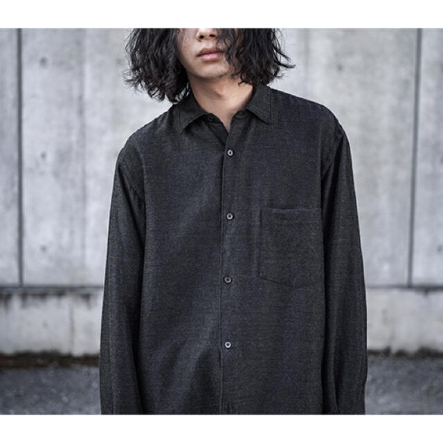 22SS comoli コモリ ウールシルクシャツ コモリ シャツ ネイビー 2