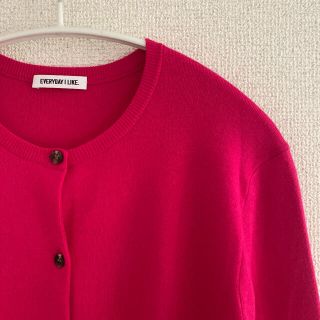 ドゥーズィエムクラス EVERYDAY C/N カシミヤ混 カーディガン ピンク ...