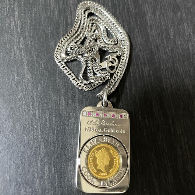 【一部予約販売】 K24(純金硬貨)をステンレス(枠)でデザインされたペンダントトップ14.8g ネックレス 【一部予約販売】 K24(純金硬貨)をステンレス(枠)でデザインされたペンダントトップ14.8g ネックレス