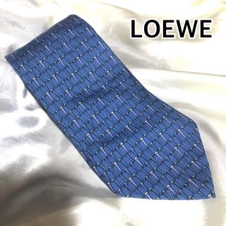 ロエベ(LOEWE)のLOEWE  ネクタイ　ブルー  総柄  美品(ネクタイ)