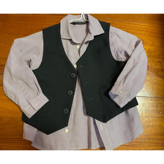 ニシマツヤ(西松屋)の男児95 式服　ワイシャツ　ベスト　セット(ドレス/フォーマル)