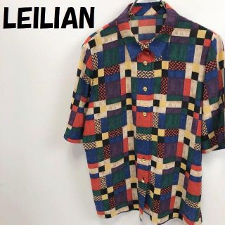 レリアン(leilian)の【人気】レリアン 総柄 半袖 シャツ 金ボタン 柄シャツ サイズ11 レディース(シャツ/ブラウス(半袖/袖なし))