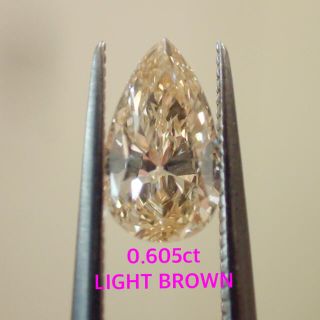 【ソーティング付】0.605ct LIGHT BROWN ダイヤルース(その他)