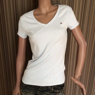 トミーヒルフィガー(TOMMY HILFIGER)の未使用 トミーヒルフィガー ワンポイント Tシャツ カットソー薄水色(Tシャツ(半袖/袖なし))