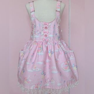 アンジェリックプリティー(Angelic Pretty)のDream Fantasyサロペット・バレッタ+靴下3点セット(ひざ丈ワンピース)