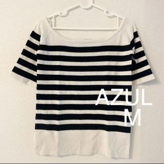 アズールバイマウジー(AZUL by moussy)の【新品】AZUL by moussy  ボーダー トップス Msize(カットソー(半袖/袖なし))