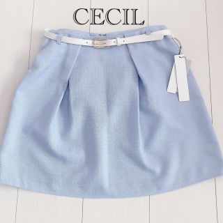 セシルマクビー(CECIL McBEE)の新品未使用パステルブルーミニスカートセシルマクビーCECIL台形スカート(ミニスカート)