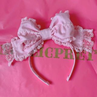 Heartカチューシャ ピンク×クロ Angelic Pretty